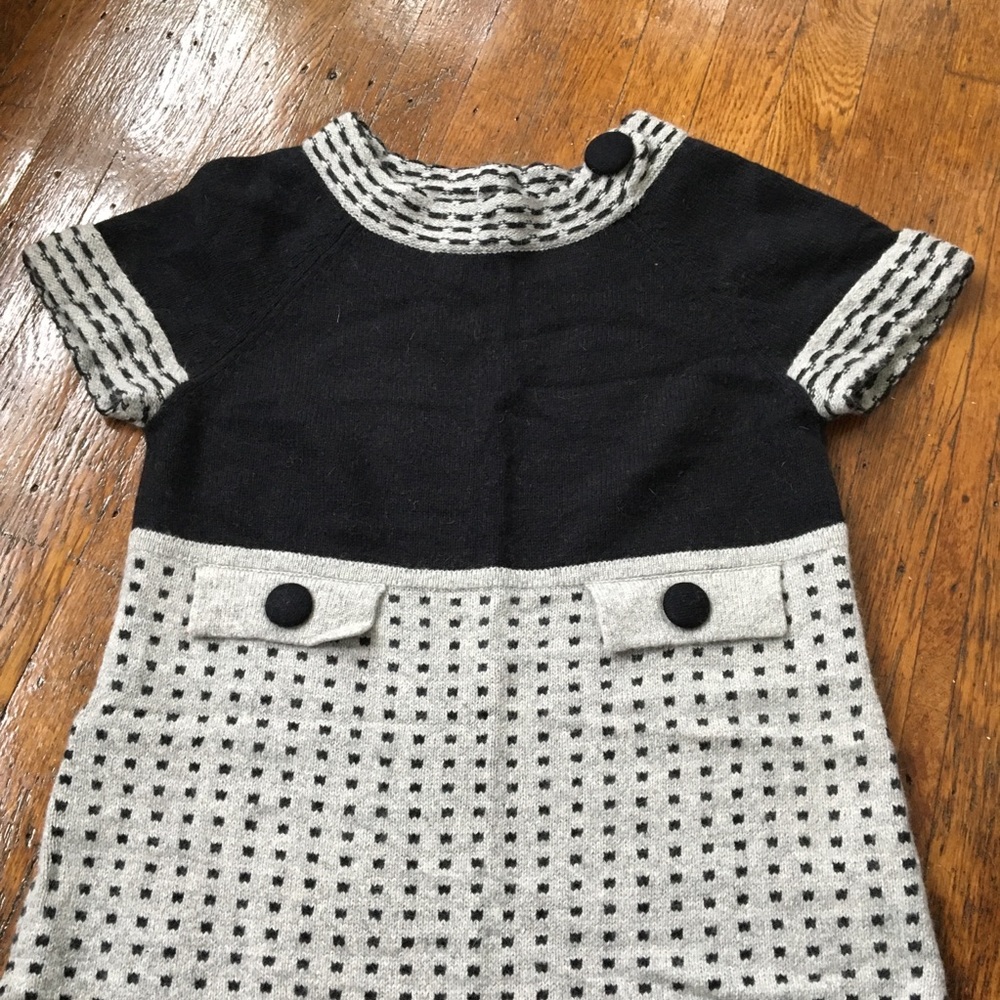 Etincelle Couture mod gray & black sweater dress - Picture 6 of 8
